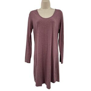 Lole Organic Cotton Blend Long Sleeve Purple Athleisure Tunic Dress Size Medium